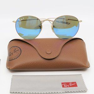 RB 3447 112/4L Ray-Ban New Gold/Blue Round Mirrored Sunglasses 50mm with defect